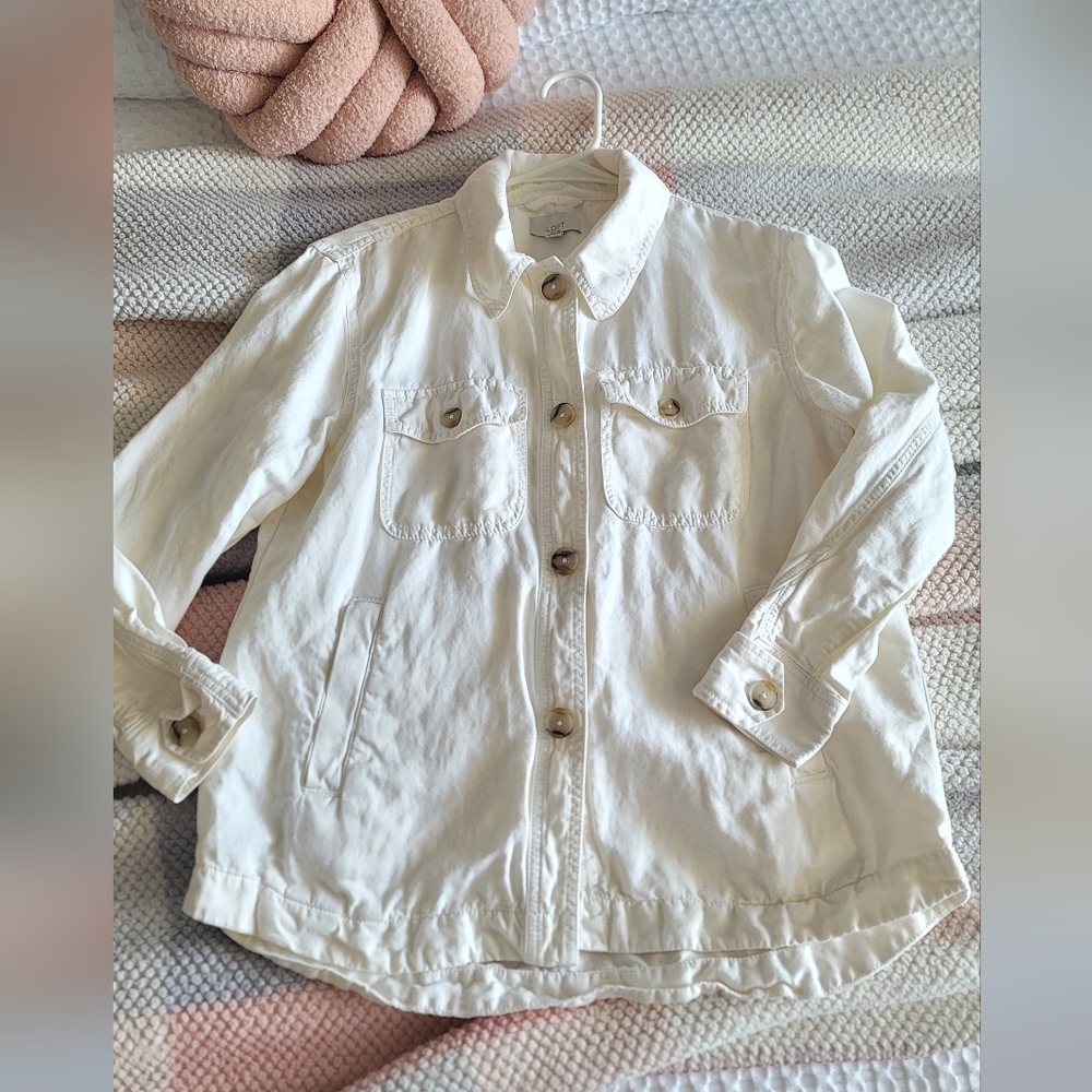 LOFT Women's Utility Style button Up Shirt